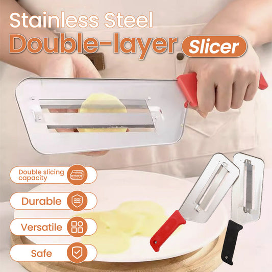 🔥Hot Sale 49% OFF🔥Stainless Steel Double-layer Slicer