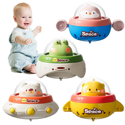 🎉New Arrivals🎉4Pcs Animal Car Baby Toys(Space Theme Infant Car Toys for 1 Year Old)