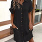 🔥BUY 2 GET 10% OFF💝Women's Buttoned Short Sleeve Pocket Casual Shirt Dress