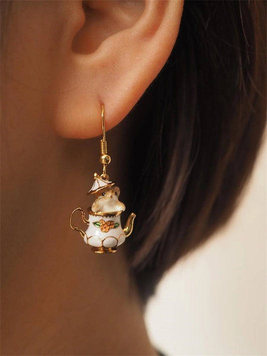 🔥BUY 2 GET 10% OFF💝Mouse In My Teapot Earrings Set