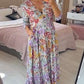 🔥BUY 2 GET 10% OFF💃Casual floral print V-neck waist wrap long dress