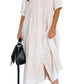 2024 Women's Summer Cotton Half Sleeves Midi Dress with Pockets