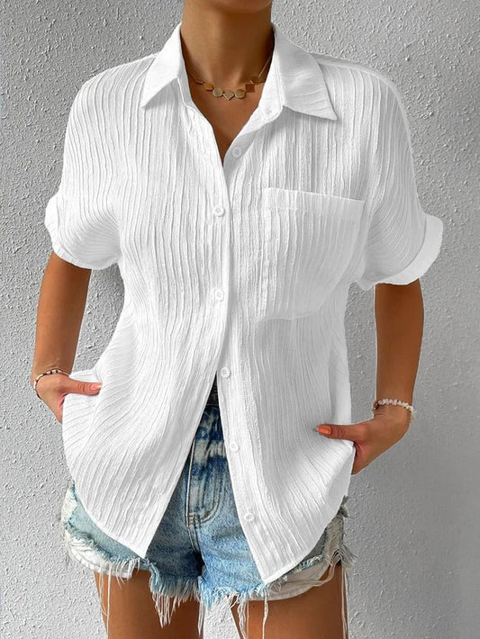 🔥Hot Sale - 49% OFF🔥Collar Casual Buttoned Loose Blouse