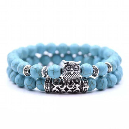 🔥BUY 2 GET 10% OFF💝Owl Charm Natural Stone Bracelet