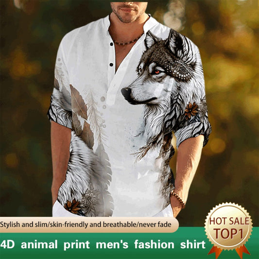 🔥BUY 2 GET 10% OFF🐺4d Animal Print Men'S Fashion Shirt🦉