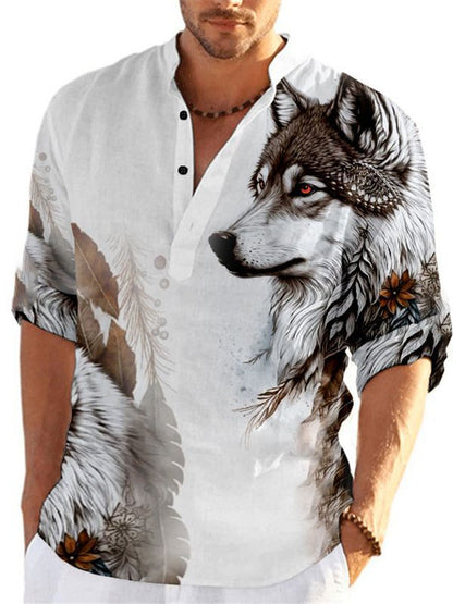 🔥BUY 2 GET 10% OFF🐺4d Animal Print Men'S Fashion Shirt🦉