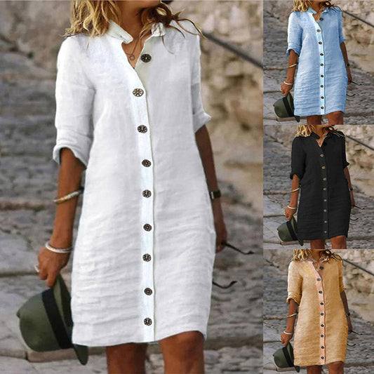 🔥BUY 2 GET 10% OFF💝Women’s Minimalist Breathable Button-up Dress