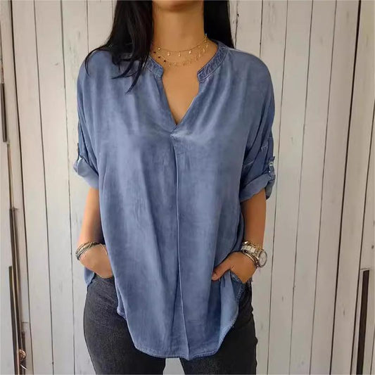 🔥BUY 2 GET 10% OFF💝Casual Breathable Solid Color V-Neck Top