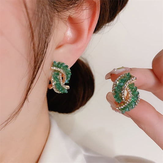 🔥Hot Sale - 49% OFF🎁Fashion Cross Green Crystal Earrings